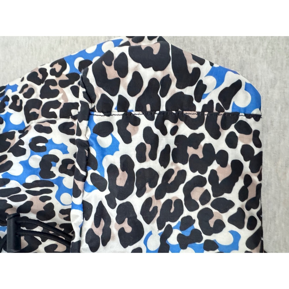 LeSportsac Blue Leopard Polka Dot Nylon Drawstring Backpack Bag - Picture 7 of 7